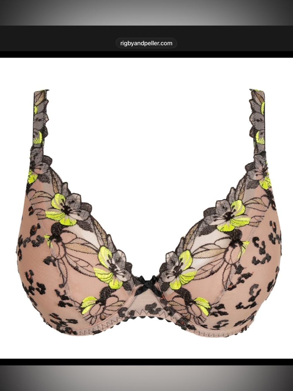 Primadonna Embroidered Underwire Bra Half Padded